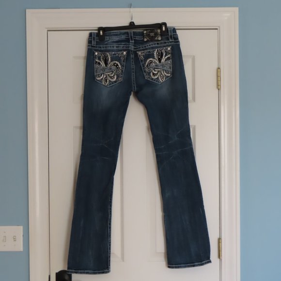 Miss Me Jeans Womens Blue Signature Slim Bootcut Embellished Denim Western sz 28 - Picture 10 of 12